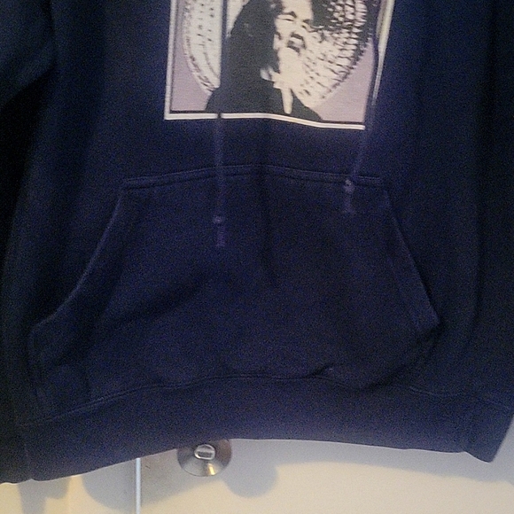 Mens delta fleece have you seen him hoodie size Large color blue white black - Picture 6 of 11